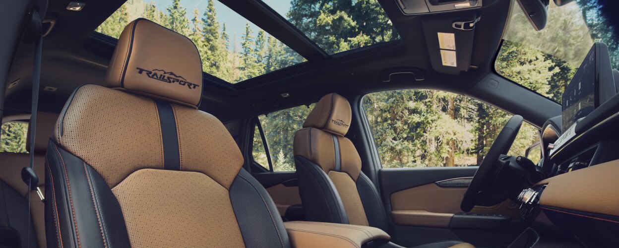 Closeup of an interior cabin. 