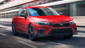 3/4 front view of red Civic